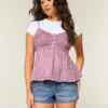 Ultra Low-Rise Distressed Medium Wash Denim Mini Shorts