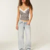 Ultra Low-Rise Light Wash Baggy Jeans
