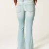 Ultra Low-Rise Light Wash Let-Down Hem Flare Jeans