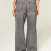 Ultra Low-Rise Mini Waistband Grey Baggy Jeans