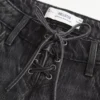Ultra Low-Rise Washed Black Lace-Up Baggy Jeans