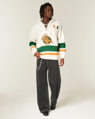 University of Miami Hurricanes Graphic Hockey Jersey Hoodie