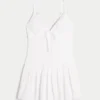 V-Neck Bubble Mini Dress