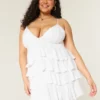 V-Neck Ruffle Babydoll Mini Dress V-Neck Ruffle Babydoll Mini Dress
