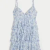 V-Neck Ruffled Tier Babydoll Mini Dress V-Neck Ruffled Tier Babydoll Mini Dress