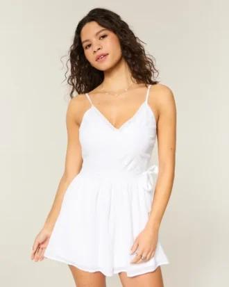 V-Neck Side Tie Romper