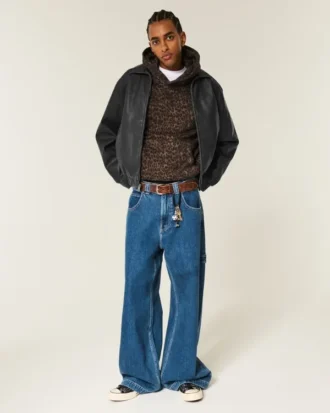 Vegan Leather Zip-Up Jacket