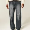 Washed Black Baggy Jeans