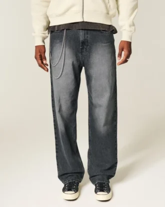 Washed Black Baggy Jeans