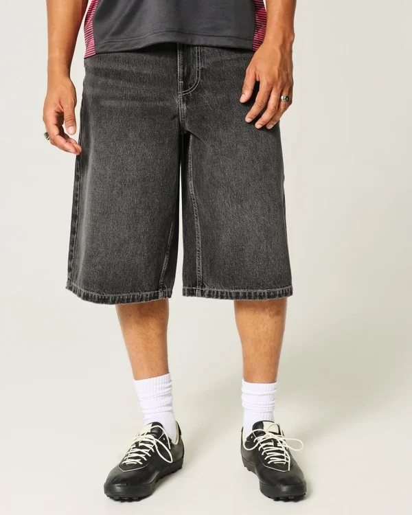 Washed Black Denim Half Pants Washed Black Denim Half Pants