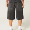 Washed Black Denim Half Pants Washed Black Denim Half Pants