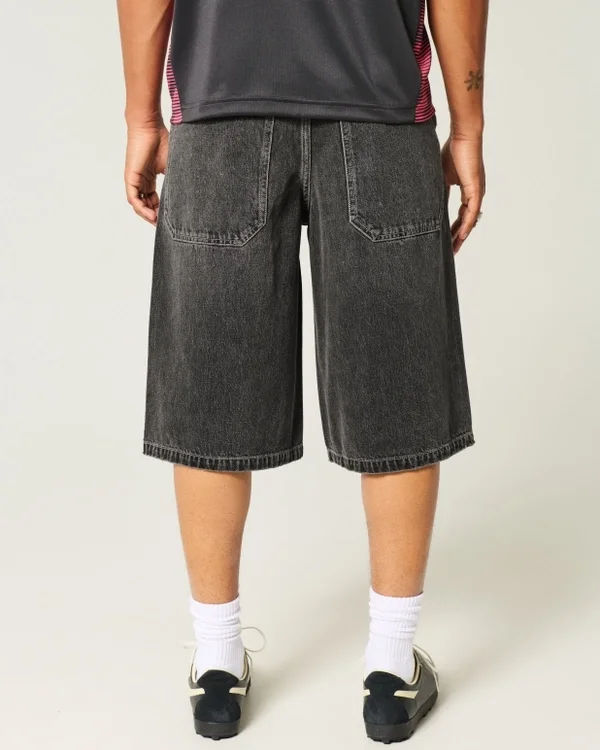 Washed Black Denim Half Pants Washed Black Denim Half Pants