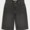 Washed Black Denim Half Pants Washed Black Denim Half Pants