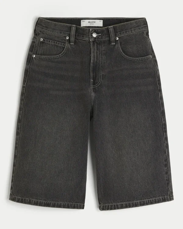 Washed Black Denim Half Pants Washed Black Denim Half Pants