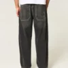 Washed Black Embroidered Snake Skater Baggy Jeans Washed Black Embroidered Snake Skater Baggy Jeans