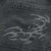 Washed Black Graphic Skater Baggy Jeans Washed Black Graphic Skater Baggy Jeans