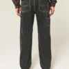 Washed Black Loose Painter Jeans