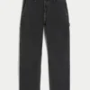 Washed Black Loose Painter Jeans