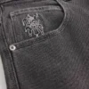 Washed Black Playing Card Joker Graphic Skater Baggy Jeans