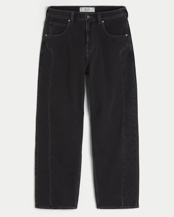 Washed Black Seamed Skater Baggy Jeans Washed Black Seamed Skater Baggy Jeans