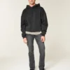Washed Black Slim Straight Jeans