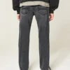 Washed Black Slim Straight Jeans