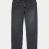 Washed Black Slim Straight Jeans