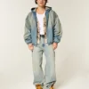 Washed Denim Skater Jacket