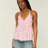 Woven Halter Babydoll Top Woven Halter Babydoll Top