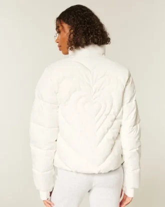 Zip-Up Pattern Puffer Jacket
