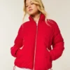 Zip-Up Pattern Puffer Jacket