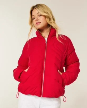 Zip-Up Pattern Puffer Jacket Zip-Up Pattern Puffer Jacket