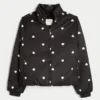 Zip-Up Pattern Puffer Jacket