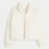 Zip-Up Pattern Puffer Jacket
