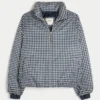 Zip-Up Pattern Puffer Jacket