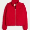 Zip-Up Pattern Puffer Jacket