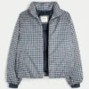 Zip-Up Pattern Puffer Jacket