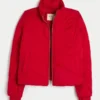Zip-Up Pattern Puffer Jacket